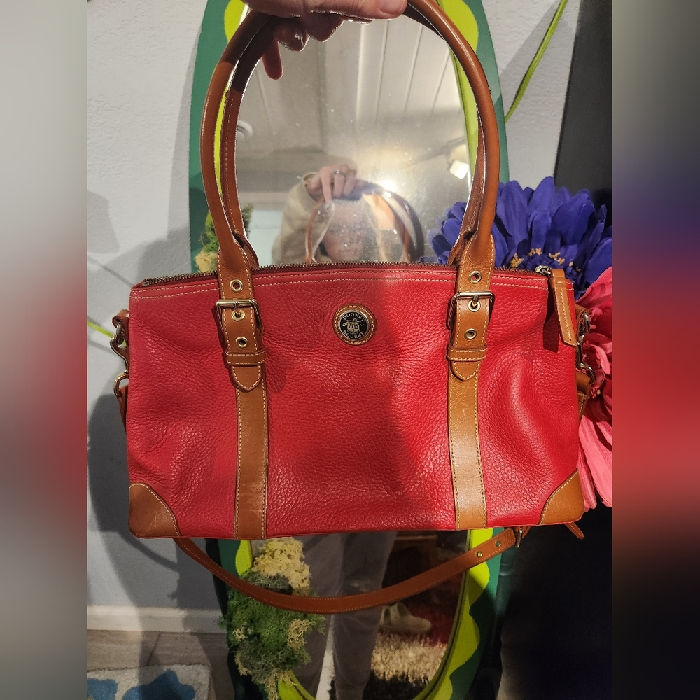 Vintage Dooney & Bourke Red Pebble Leather Purse